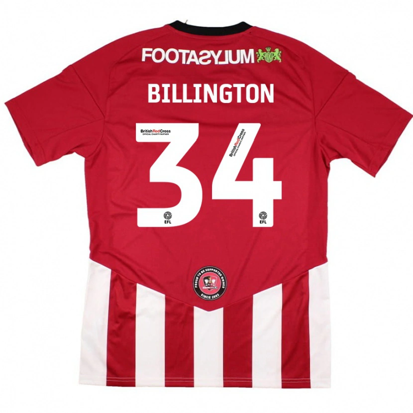 Danxen Hombre Camiseta Gabe Billington #34 Rojo Blanco 1ª Equipación 2024/25 La Camisa