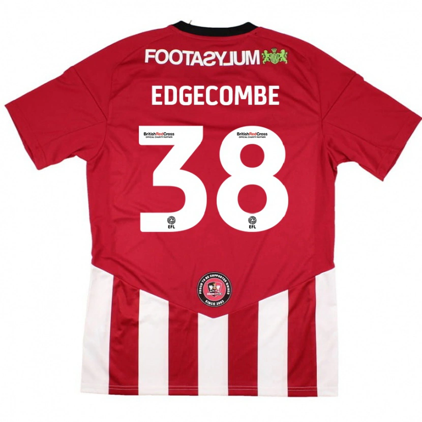 Danxen Hombre Camiseta Max Edgecombe #38 Rojo Blanco 1ª Equipación 2024/25 La Camisa