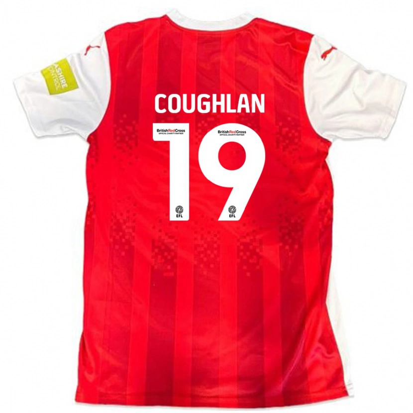 Danxen Hombre Camiseta Ronan Coughlan #19 Rojo Blanco 1ª Equipación 2024/25 La Camisa