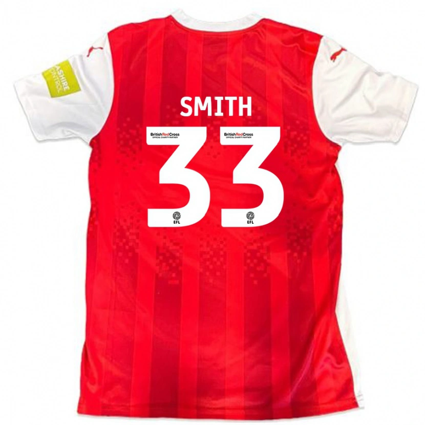 Danxen Hombre Camiseta Pele Smith #33 Rojo Blanco 1ª Equipación 2024/25 La Camisa