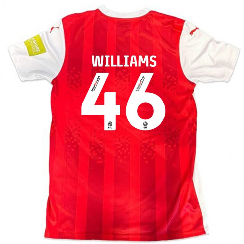 Danxen Hombre Camiseta Theo Williams #46 Rojo Blanco 1ª Equipación 2024/25 La Camisa