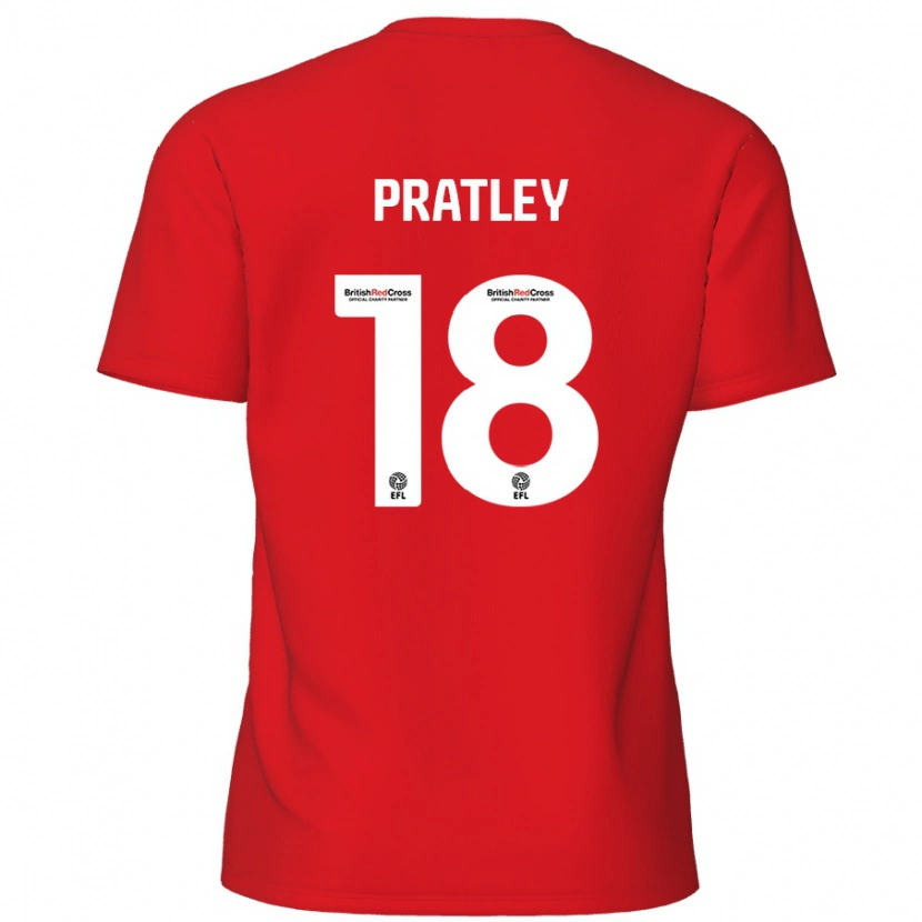 Danxen Hombre Camiseta Darren Pratley #18 Rojo 1ª Equipación 2024/25 La Camisa