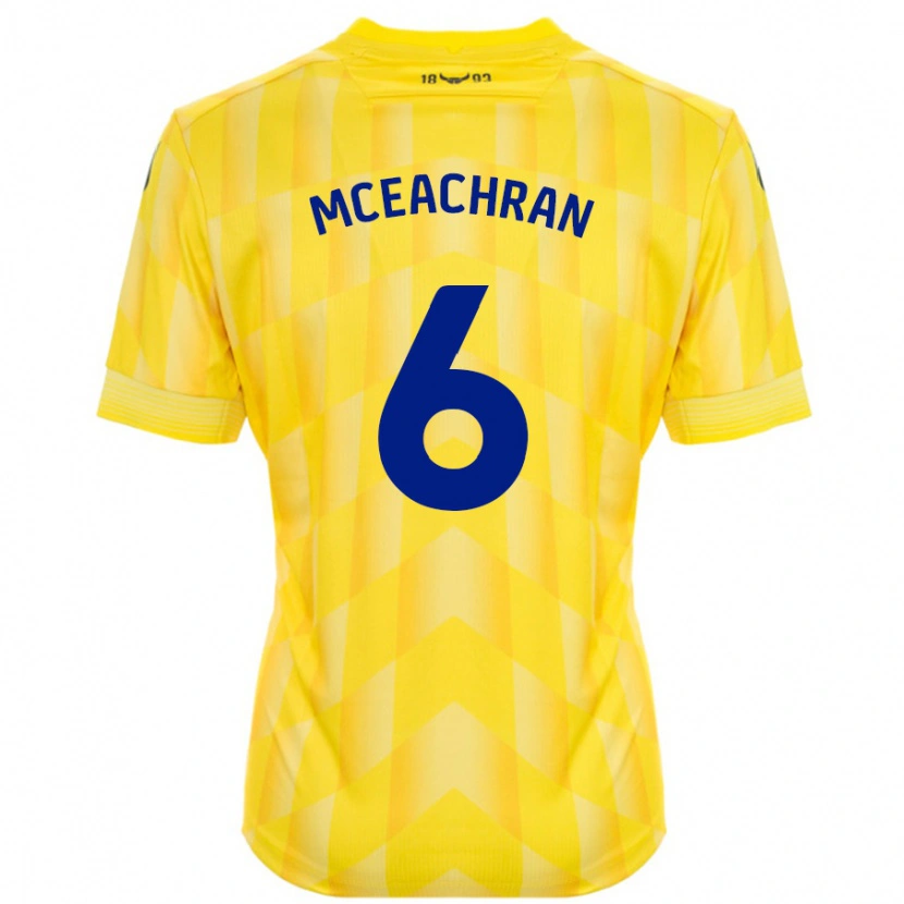 Danxen Hombre Camiseta Josh Mceachran #6 Amarillo 1ª Equipación 2024/25 La Camisa