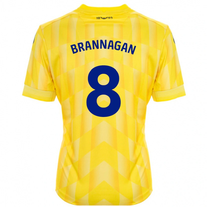 Danxen Hombre Camiseta Cameron Brannagan #8 Amarillo 1ª Equipación 2024/25 La Camisa