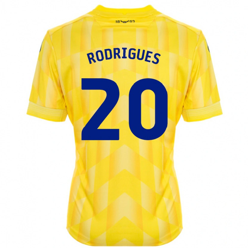 Danxen Hombre Camiseta Rúben Rodrigues #20 Amarillo 1ª Equipación 2024/25 La Camisa