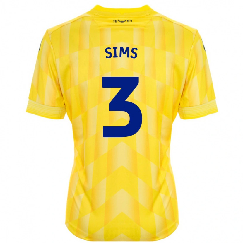 Danxen Hombre Camiseta Gemma Sims #3 Amarillo 1ª Equipación 2024/25 La Camisa