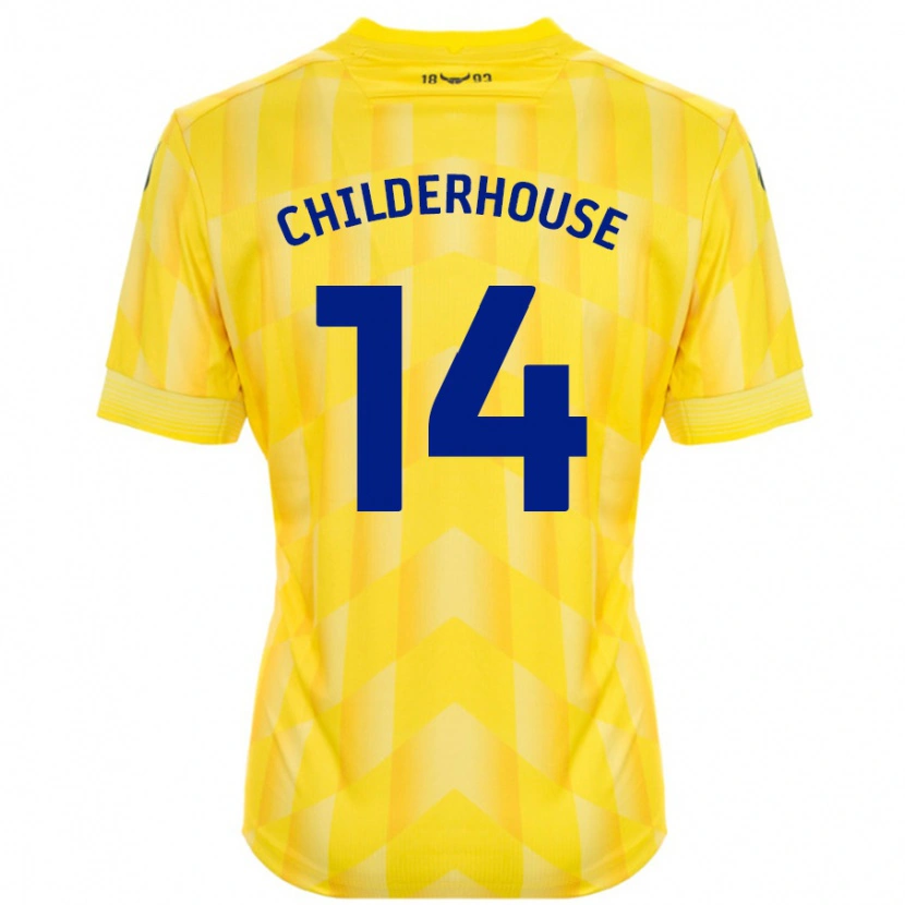 Danxen Hombre Camiseta Molly Childerhouse #14 Amarillo 1ª Equipación 2024/25 La Camisa