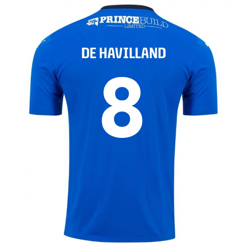 Danxen Hombre Camiseta Ryan De Havilland #8 Azul Blanco 1ª Equipación 2024/25 La Camisa