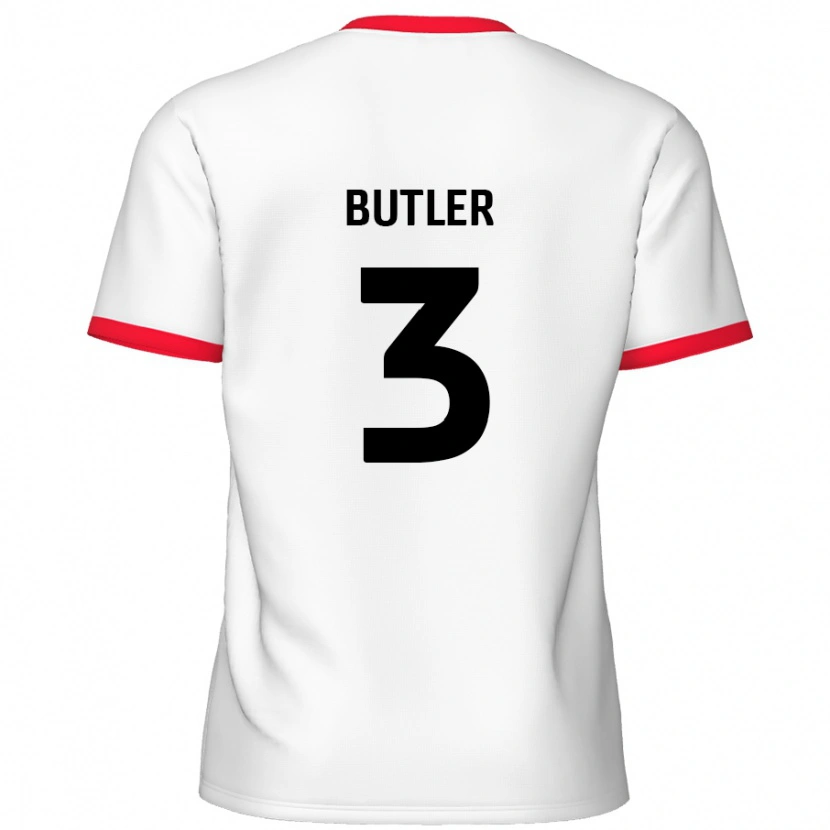 Danxen Hombre Camiseta Dan Butler #3 Blanco Rojo 1ª Equipación 2024/25 La Camisa