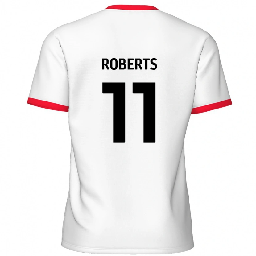 Danxen Hombre Camiseta Jordan Roberts #11 Blanco Rojo 1ª Equipación 2024/25 La Camisa