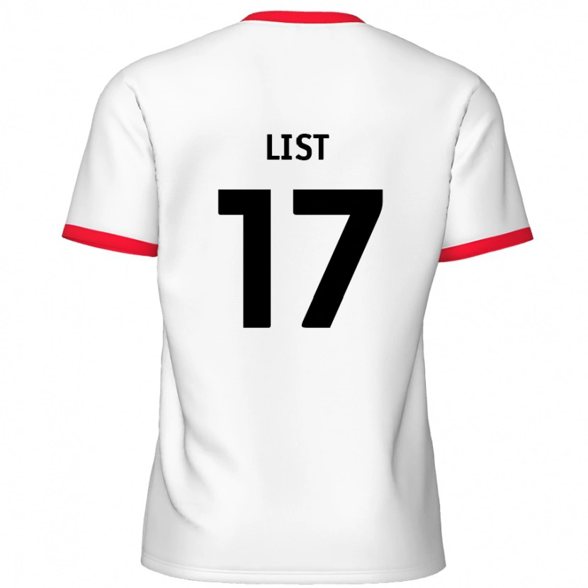 Danxen Hombre Camiseta Elliott List #17 Blanco Rojo 1ª Equipación 2024/25 La Camisa