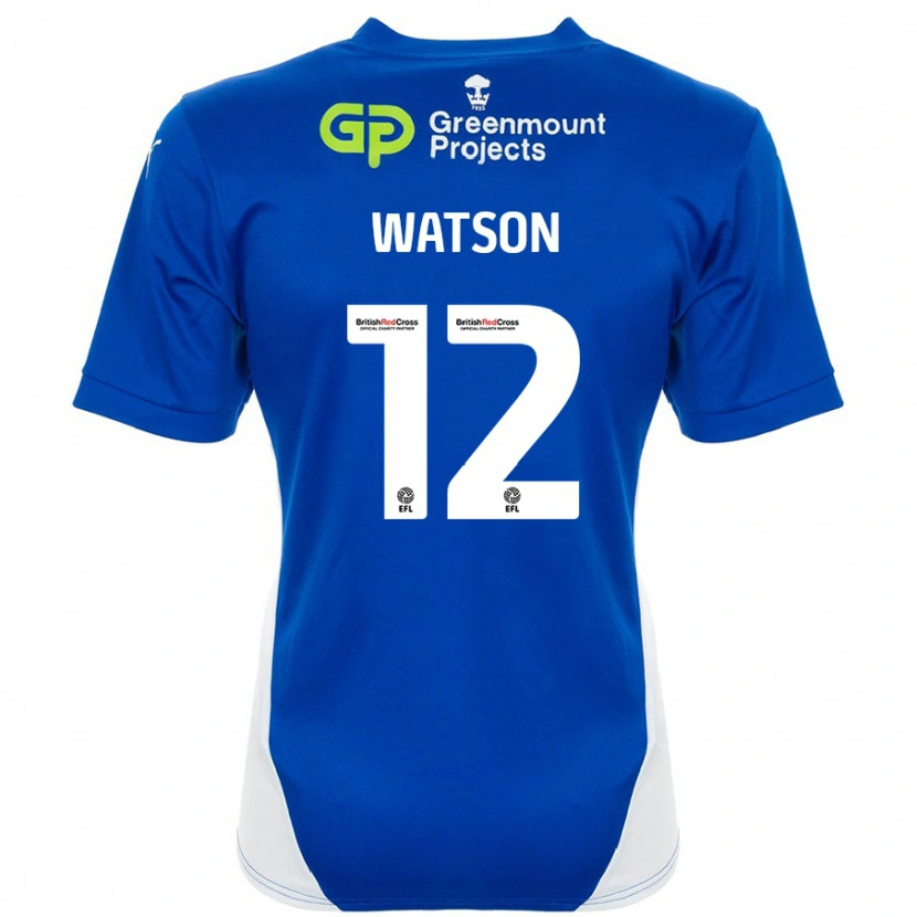 Danxen Hombre Camiseta Tom Watson #12 Azul Blanco 1ª Equipación 2024/25 La Camisa