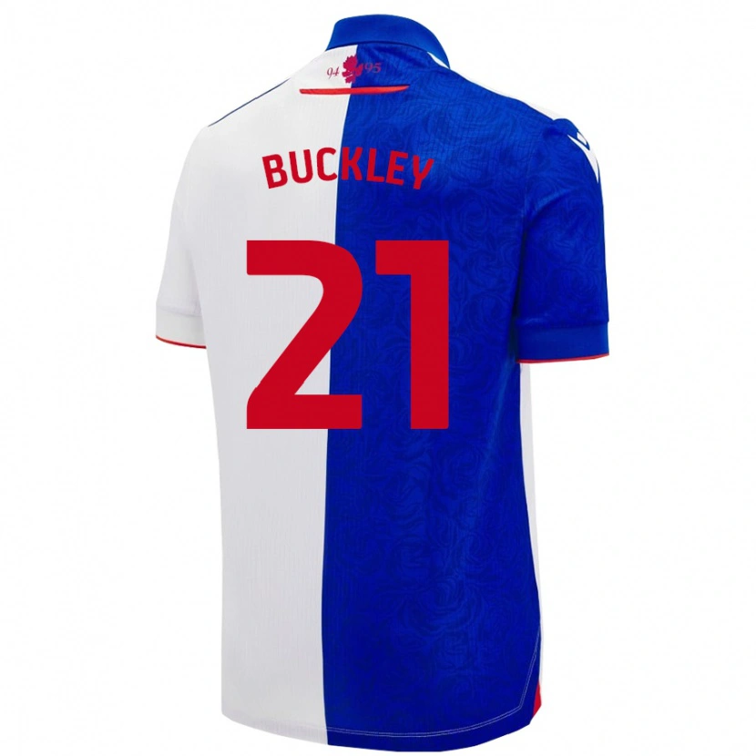 Danxen Hombre Camiseta John Buckley #21 Azul Cielo Blanco 1ª Equipación 2024/25 La Camisa