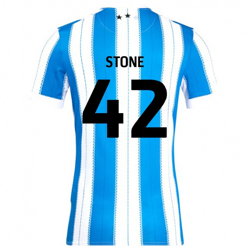 Danxen Hombre Camiseta Michael Stone #42 Azul Blanco 1ª Equipación 2024/25 La Camisa