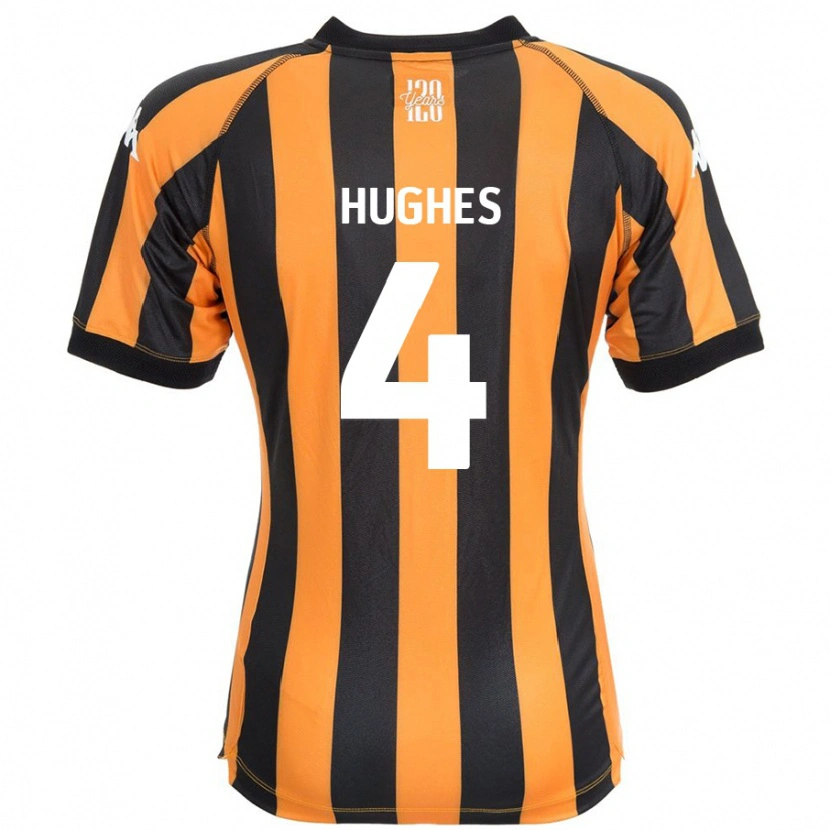 Danxen Hombre Camiseta Charlie Hughes #4 Negro Ámbar 1ª Equipación 2024/25 La Camisa