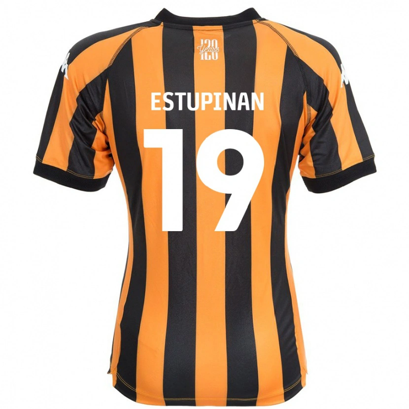 Danxen Hombre Camiseta Óscar Estupiñán #19 Negro Ámbar 1ª Equipación 2024/25 La Camisa