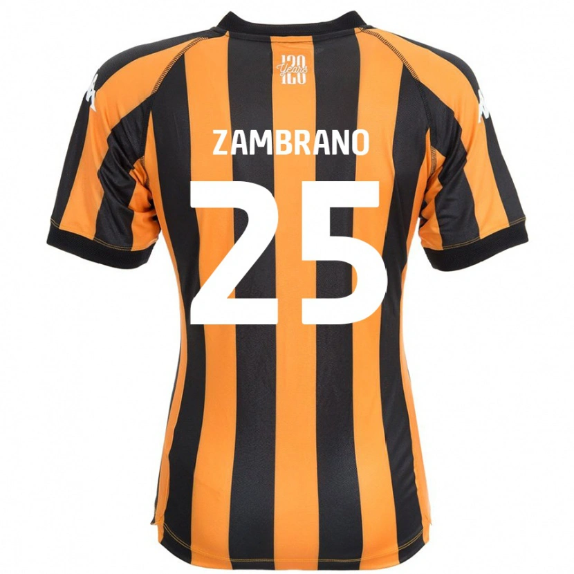 Danxen Hombre Camiseta Óscar Zambrano #25 Negro Ámbar 1ª Equipación 2024/25 La Camisa