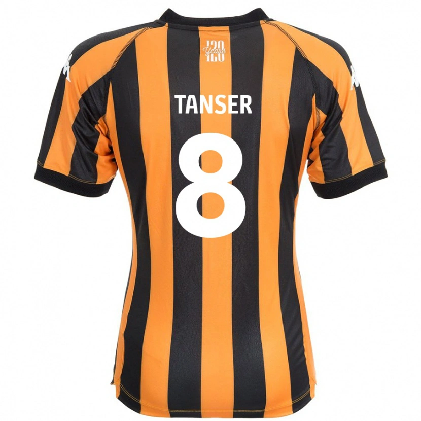 Danxen Hombre Camiseta Ellie Tanser #8 Negro Ámbar 1ª Equipación 2024/25 La Camisa