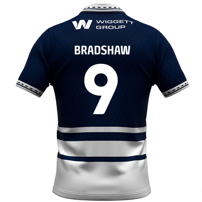 Danxen Hombre Camiseta Tom Bradshaw #9 Azul Marino Blanco 1ª Equipación 2024/25 La Camisa