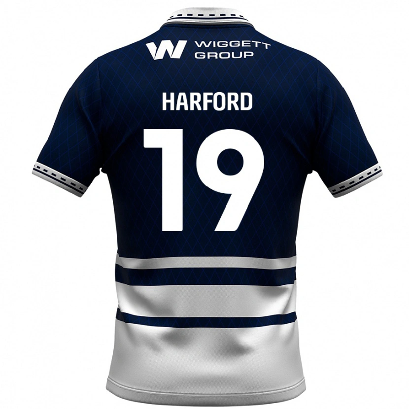 Danxen Hombre Camiseta Beth Harford #19 Azul Marino Blanco 1ª Equipación 2024/25 La Camisa