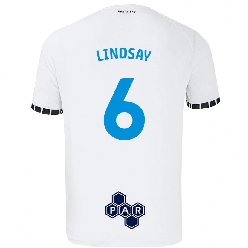 Danxen Hombre Camiseta Liam Lindsay #6 Blanco 1ª Equipación 2024/25 La Camisa