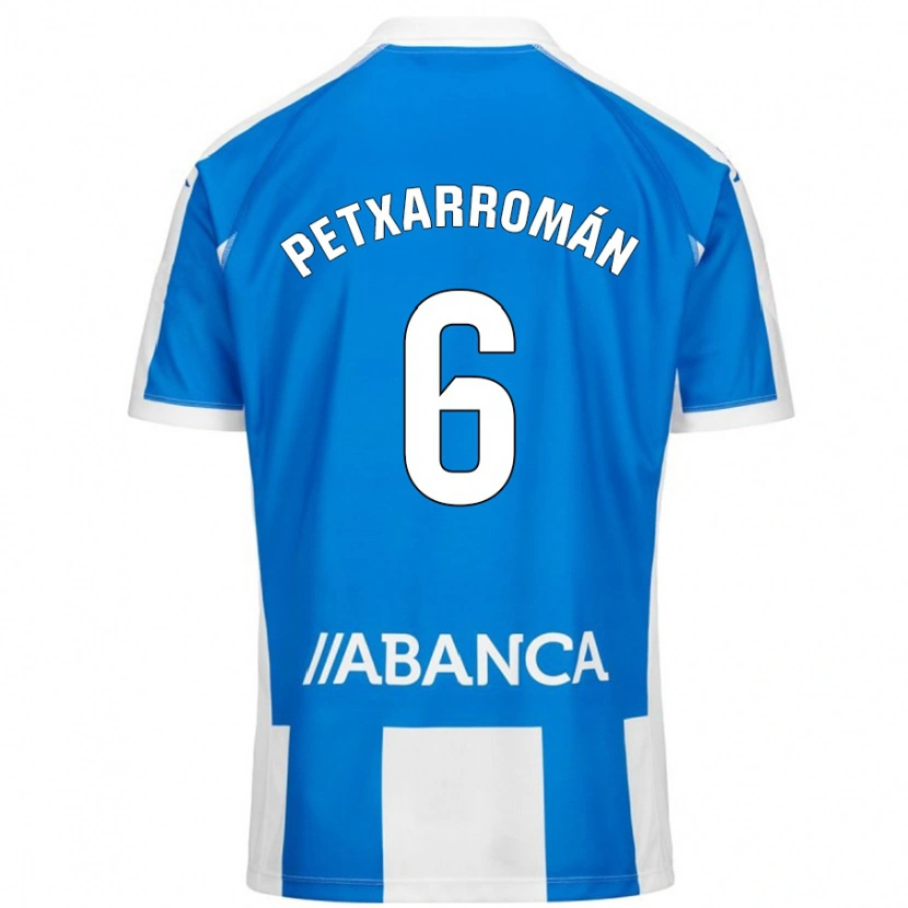 Danxen Hombre Camiseta Álex Petxa #6 Azul Blanco 1ª Equipación 2024/25 La Camisa