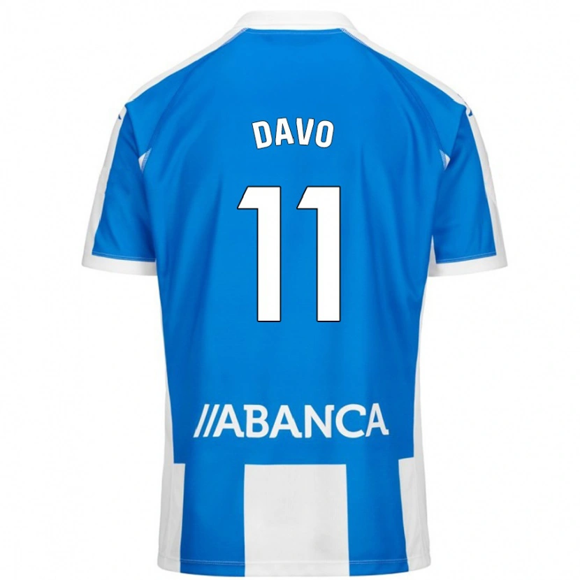 Danxen Hombre Camiseta Davo #11 Azul Blanco 1ª Equipación 2024/25 La Camisa