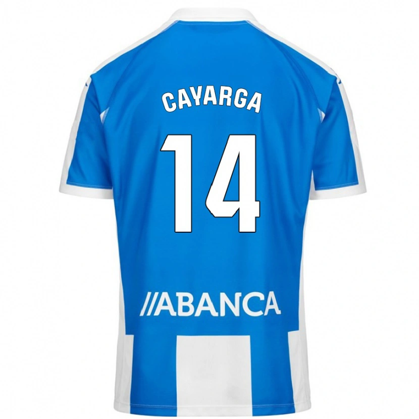 Danxen Hombre Camiseta Berto Cayarga #14 Azul Blanco 1ª Equipación 2024/25 La Camisa