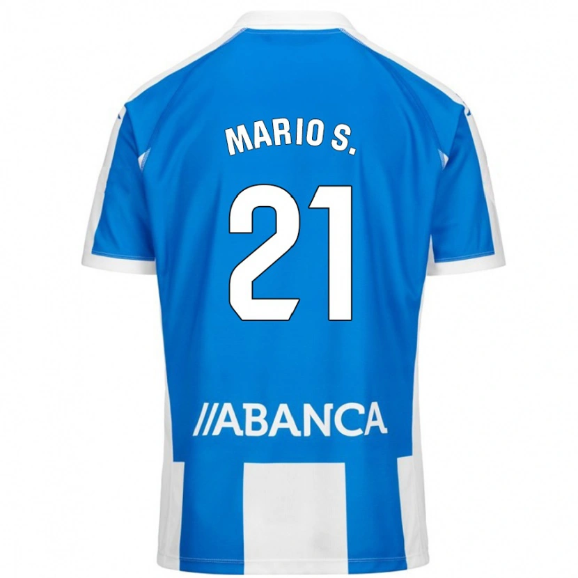 Danxen Hombre Camiseta Mario Soriano #21 Azul Blanco 1ª Equipación 2024/25 La Camisa