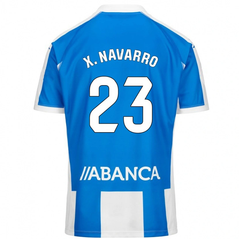 Danxen Hombre Camiseta Ximo Navarro #23 Azul Blanco 1ª Equipación 2024/25 La Camisa