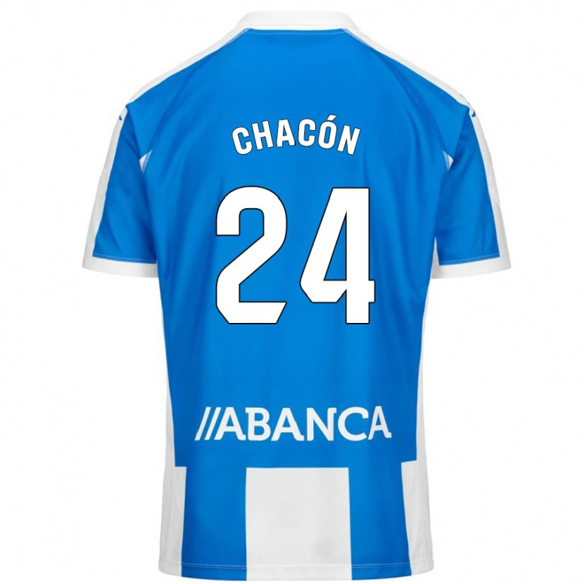 Danxen Hombre Camiseta Luis Chacón #24 Azul Blanco 1ª Equipación 2024/25 La Camisa