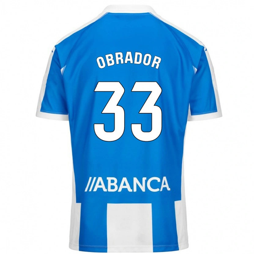 Danxen Hombre Camiseta Rafa Obrador #33 Azul Blanco 1ª Equipación 2024/25 La Camisa