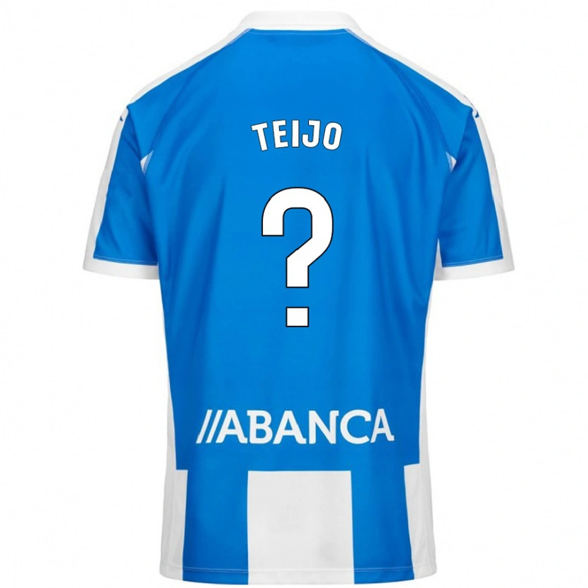 Danxen Hombre Camiseta Quique Teijo #0 Azul Blanco 1ª Equipación 2024/25 La Camisa