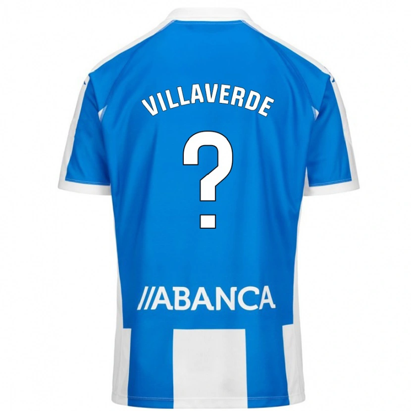 Danxen Hombre Camiseta Hugo Villaverde #0 Azul Blanco 1ª Equipación 2024/25 La Camisa