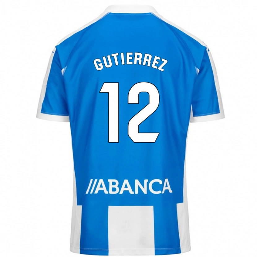 Danxen Hombre Camiseta Laura Gutiérrez #12 Azul Blanco 1ª Equipación 2024/25 La Camisa