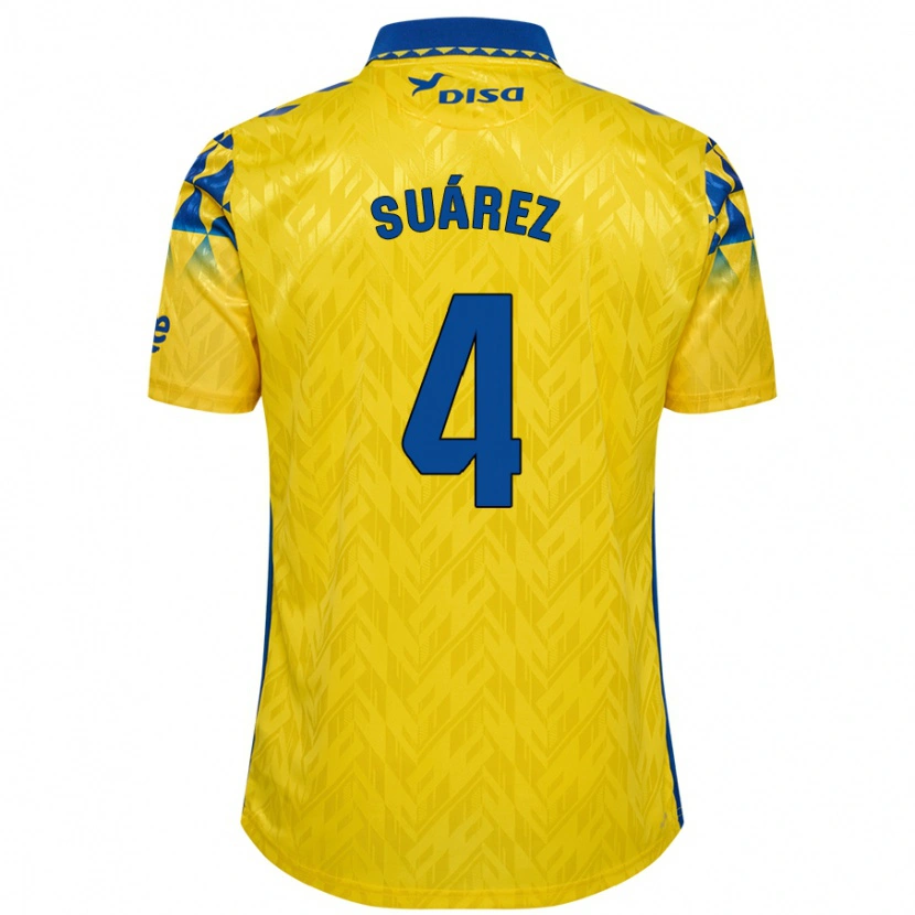 Danxen Hombre Camiseta Alex Suárez #4 Amarillo Azul 1ª Equipación 2024/25 La Camisa