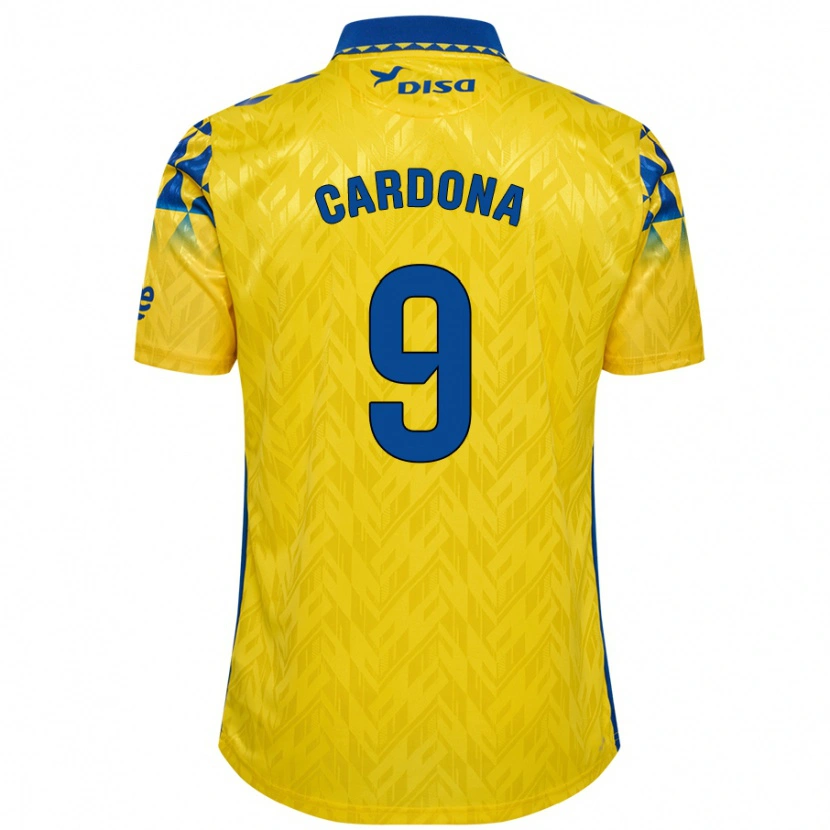 Danxen Hombre Camiseta Marc Cardona #9 Amarillo Azul 1ª Equipación 2024/25 La Camisa