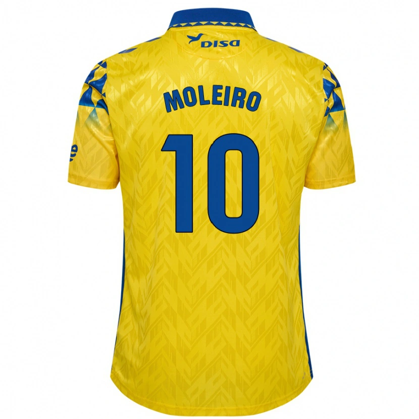 Danxen Hombre Camiseta Alberto Moleiro #10 Amarillo Azul 1ª Equipación 2024/25 La Camisa