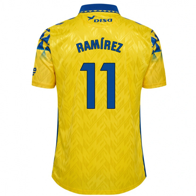 Danxen Hombre Camiseta Benito Ramírez #11 Amarillo Azul 1ª Equipación 2024/25 La Camisa