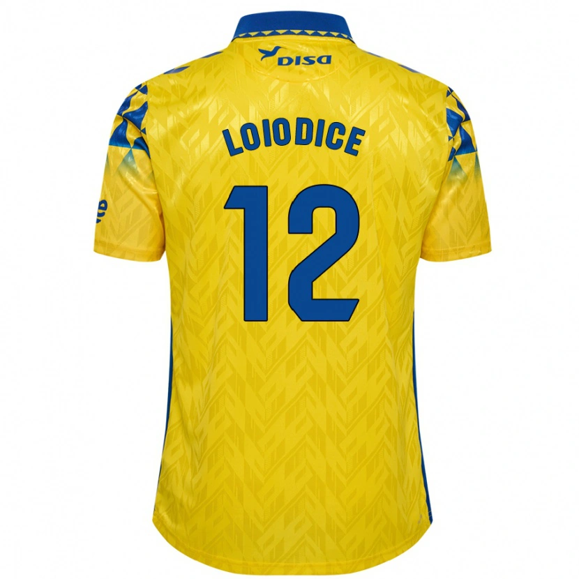 Danxen Hombre Camiseta Enzo Loiodice #12 Amarillo Azul 1ª Equipación 2024/25 La Camisa