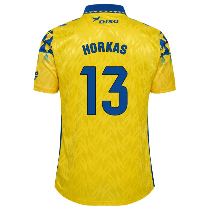 Danxen Hombre Camiseta Dinko Horkas #13 Amarillo Azul 1ª Equipación 2024/25 La Camisa