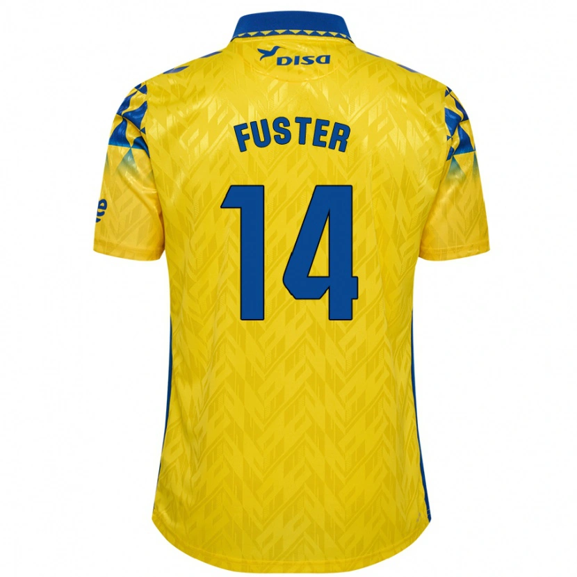 Danxen Hombre Camiseta Manu Fuster #14 Amarillo Azul 1ª Equipación 2024/25 La Camisa