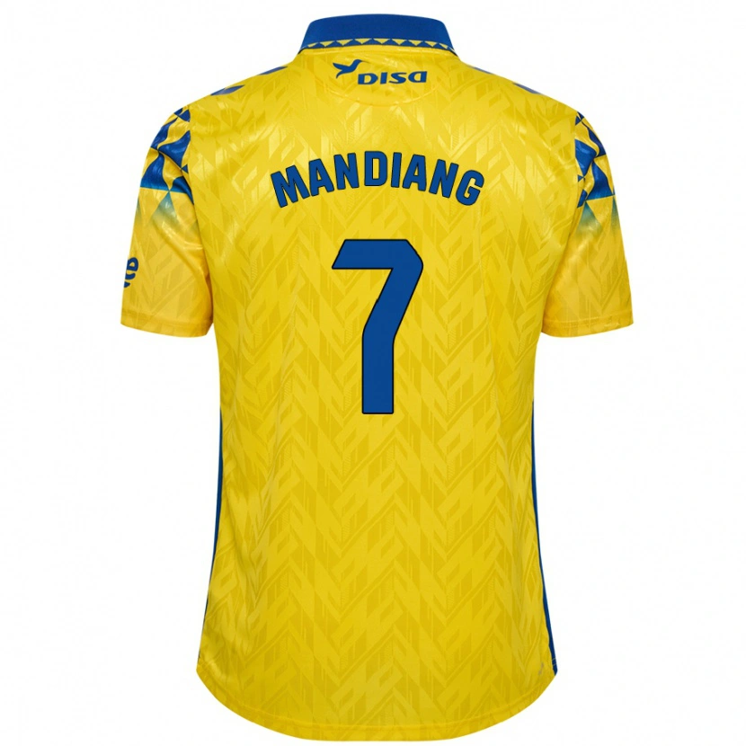 Danxen Hombre Camiseta Saliou Mandiang #7 Amarillo Azul 1ª Equipación 2024/25 La Camisa