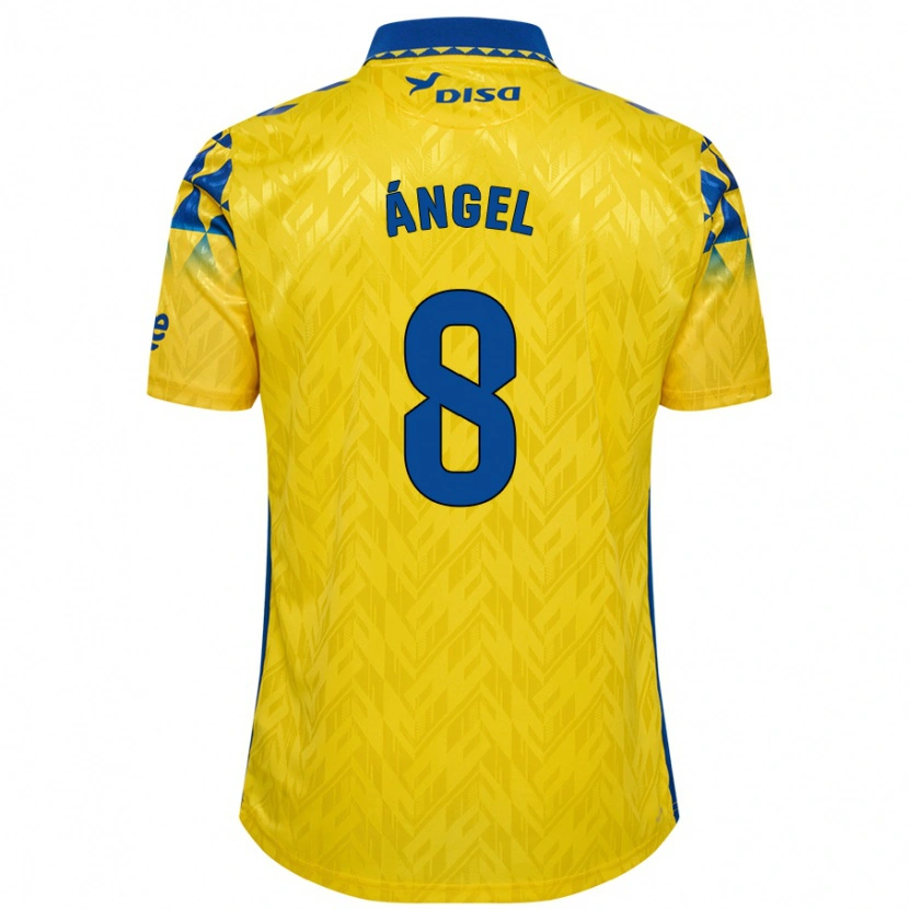 Danxen Hombre Camiseta José Ángel #8 Amarillo Azul 1ª Equipación 2024/25 La Camisa