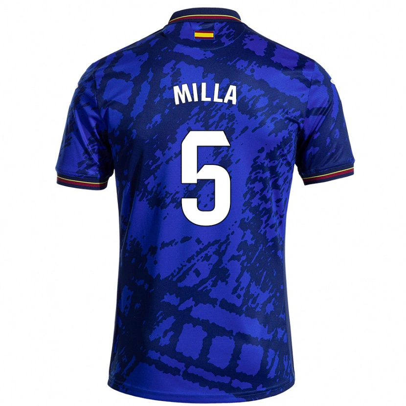 Danxen Hombre Camiseta Luis Milla #5 Azul Más Oscuro 1ª Equipación 2024/25 La Camisa