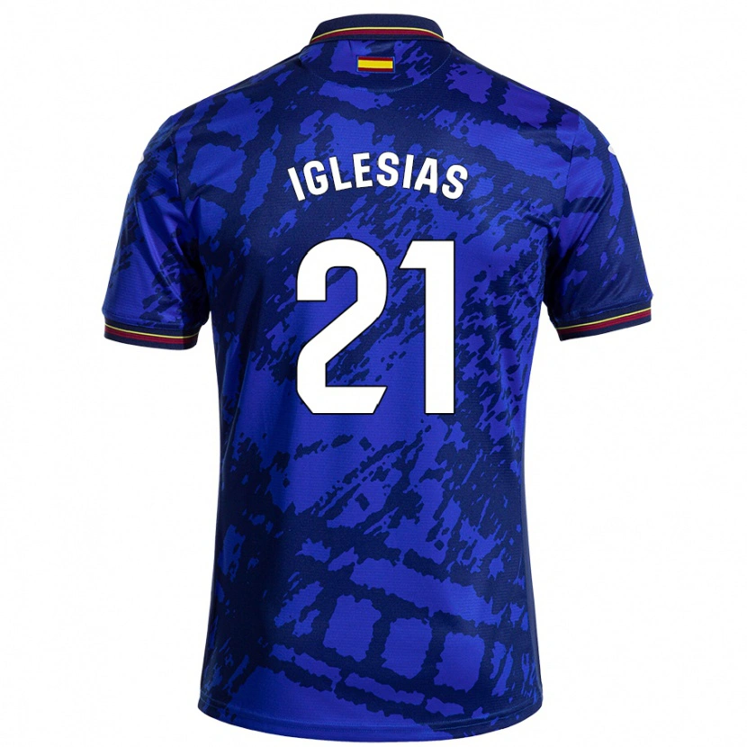 Danxen Hombre Camiseta Juan Iglesias #21 Azul Más Oscuro 1ª Equipación 2024/25 La Camisa