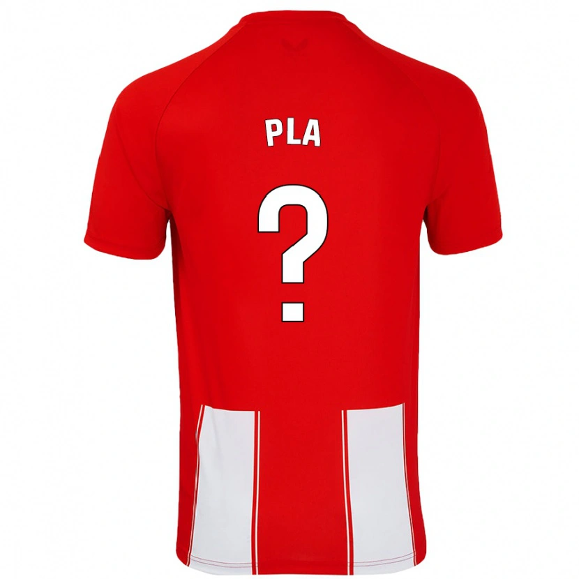 Danxen Hombre Camiseta Edu Pla #0 Rojo Blanco 1ª Equipación 2024/25 La Camisa