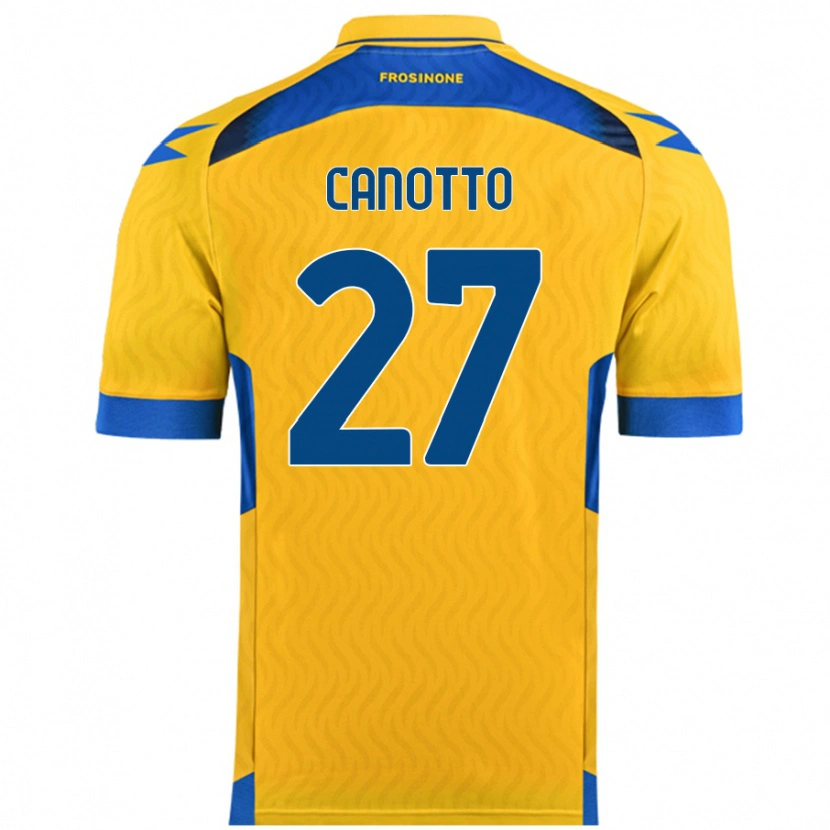 Danxen Hombre Camiseta Luigi Canotto #27 Amarillo 1ª Equipación 2024/25 La Camisa