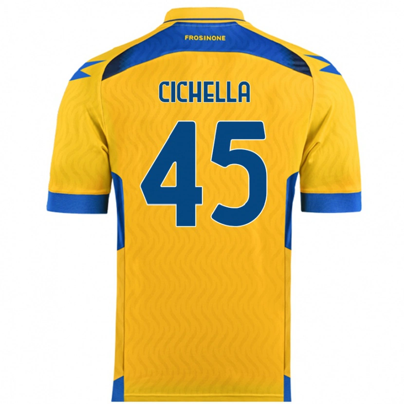 Danxen Hombre Camiseta Matteo Cichella #45 Amarillo 1ª Equipación 2024/25 La Camisa