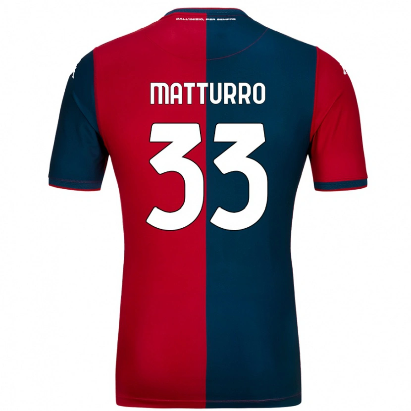 Danxen Hombre Camiseta Alan Matturro #33 Rojo Azul Oscuro 1ª Equipación 2024/25 La Camisa